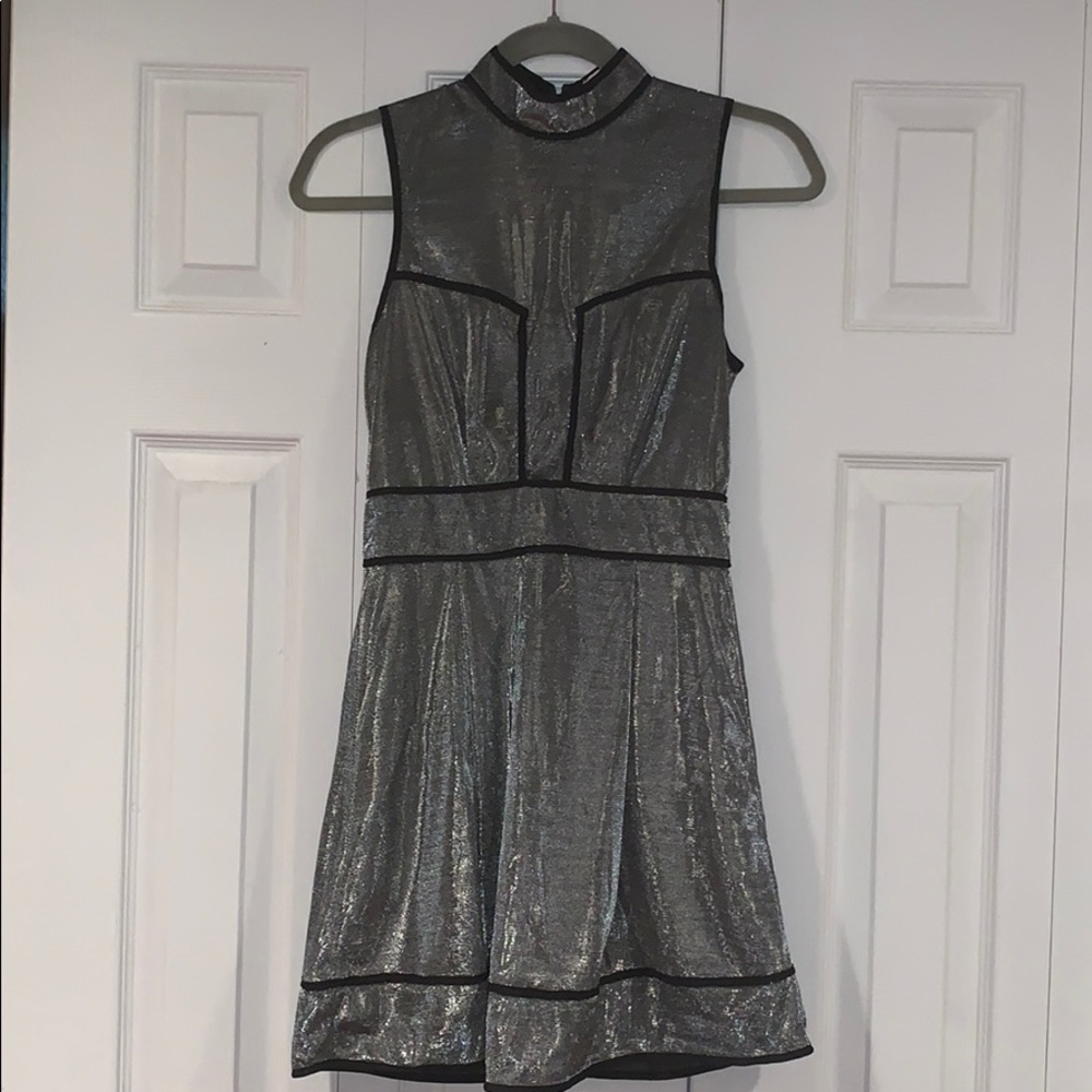 NEW!! Metallic silver mini dress!